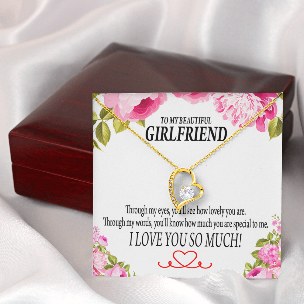 To My Girlfriend Your Special Forever Necklace w Message Card-Express Your Love Gifts