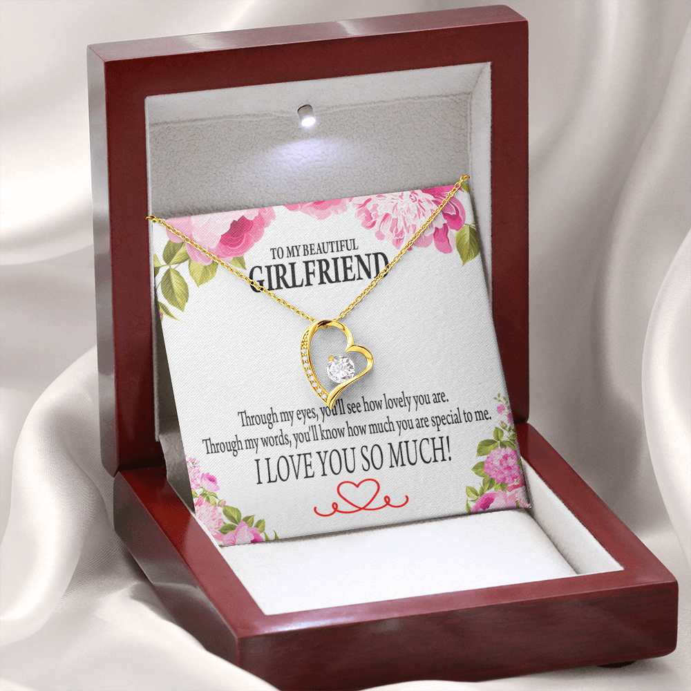 To My Girlfriend Your Special Forever Necklace w Message Card-Express Your Love Gifts