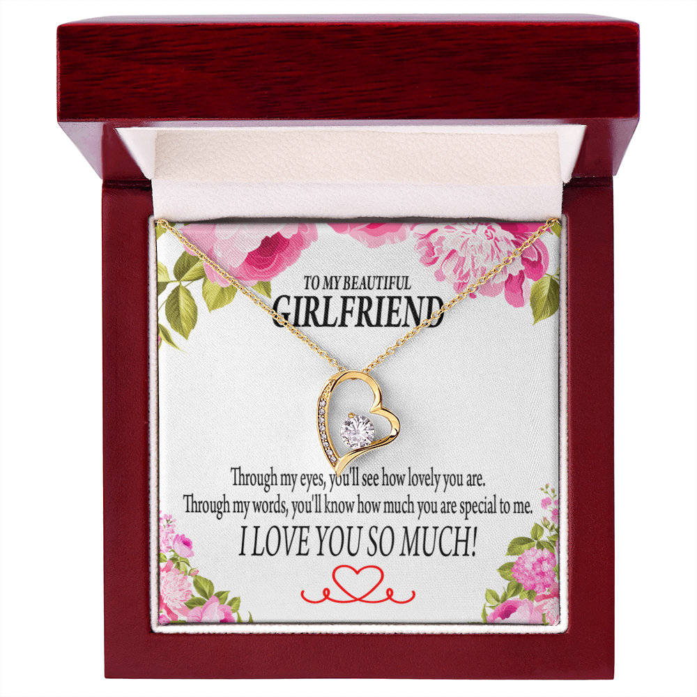 To My Girlfriend Your Special Forever Necklace w Message Card-Express Your Love Gifts