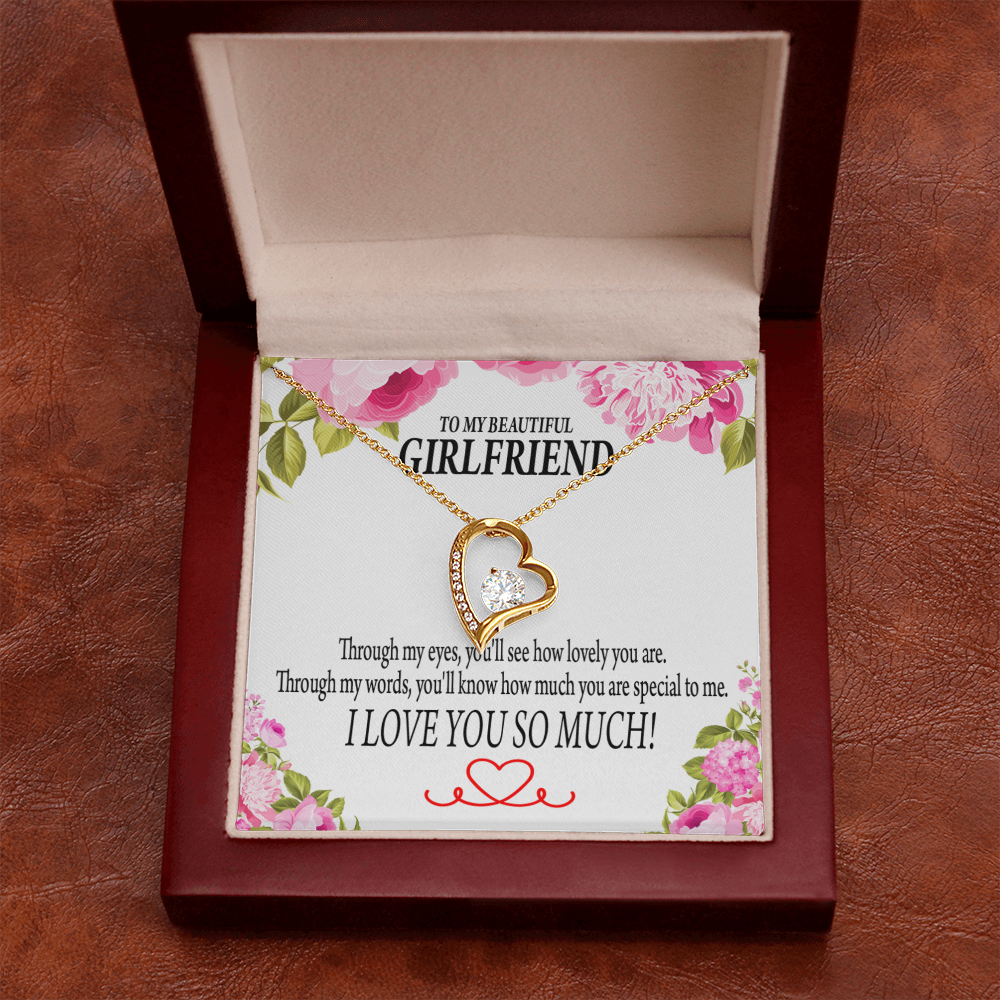 To My Girlfriend Your Special Forever Necklace w Message Card-Express Your Love Gifts