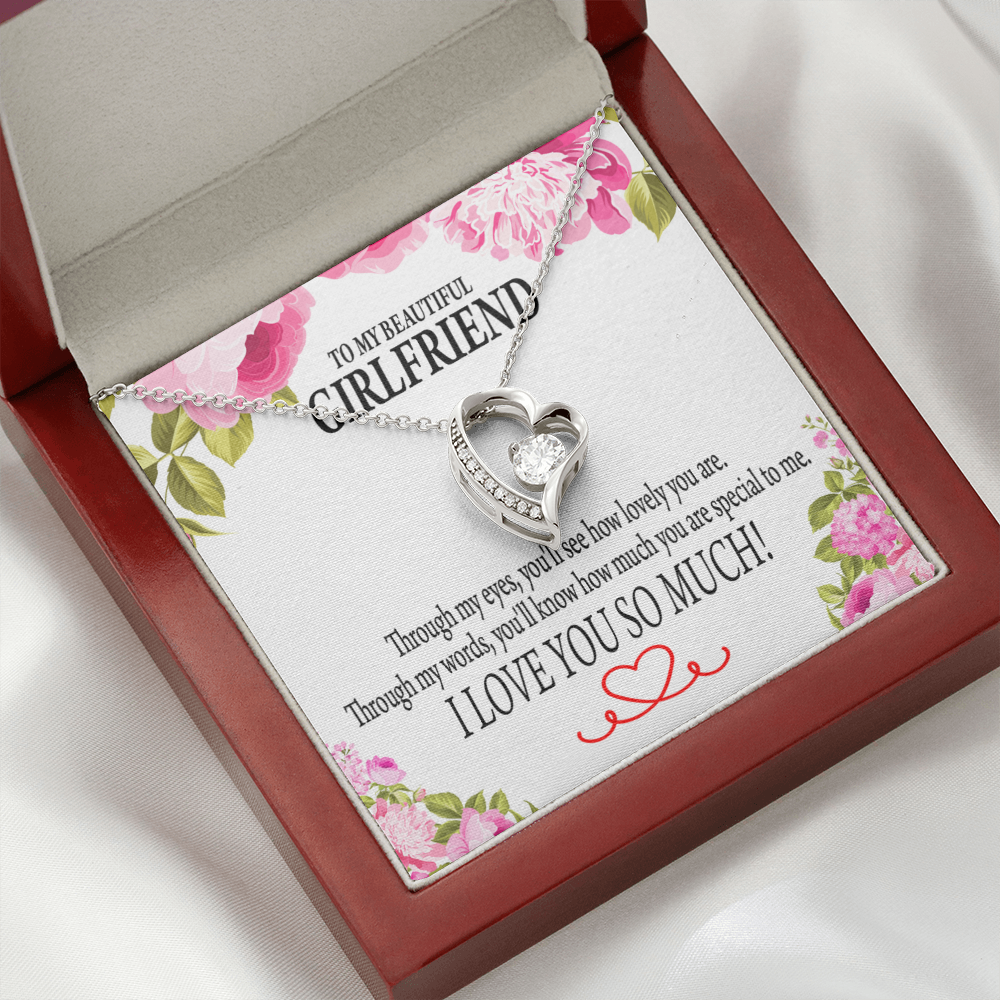 To My Girlfriend Your Special Forever Necklace w Message Card-Express Your Love Gifts