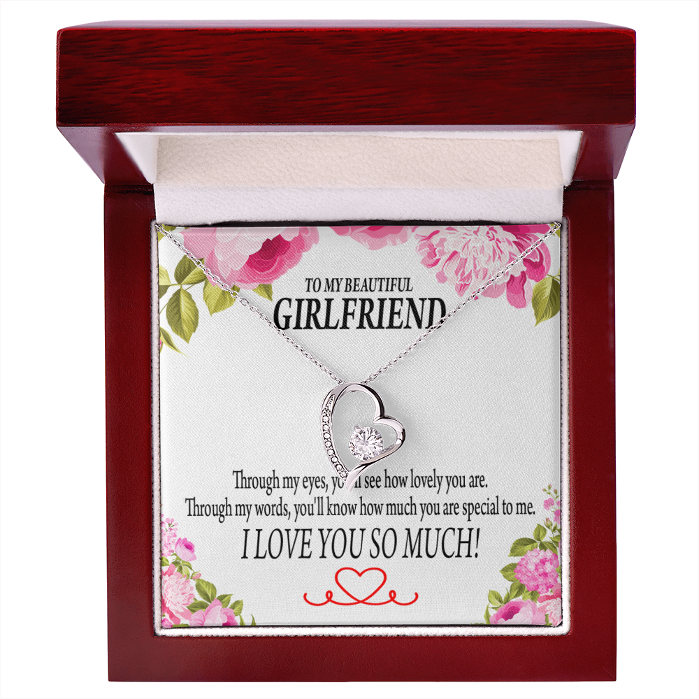 To My Girlfriend Your Special Forever Necklace w Message Card-Express Your Love Gifts