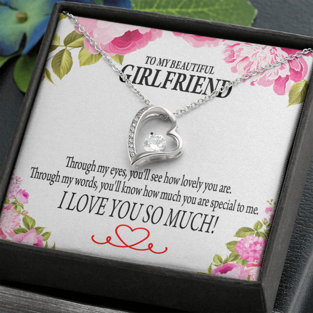 To My Girlfriend Your Special Forever Necklace w Message Card-Express Your Love Gifts