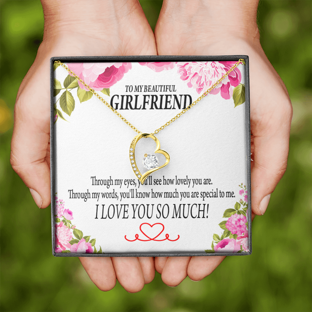 To My Girlfriend Your Special Forever Necklace w Message Card-Express Your Love Gifts