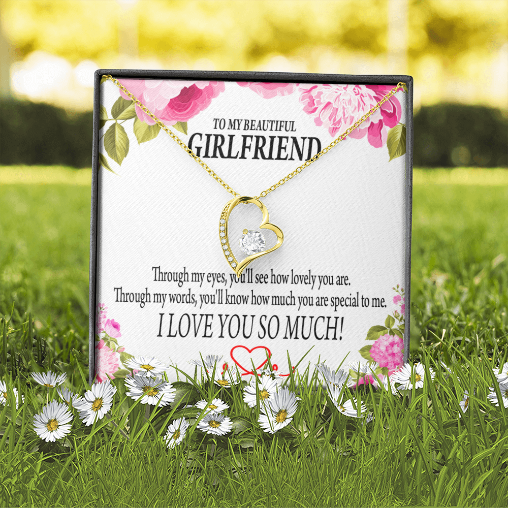 To My Girlfriend Your Special Forever Necklace w Message Card-Express Your Love Gifts