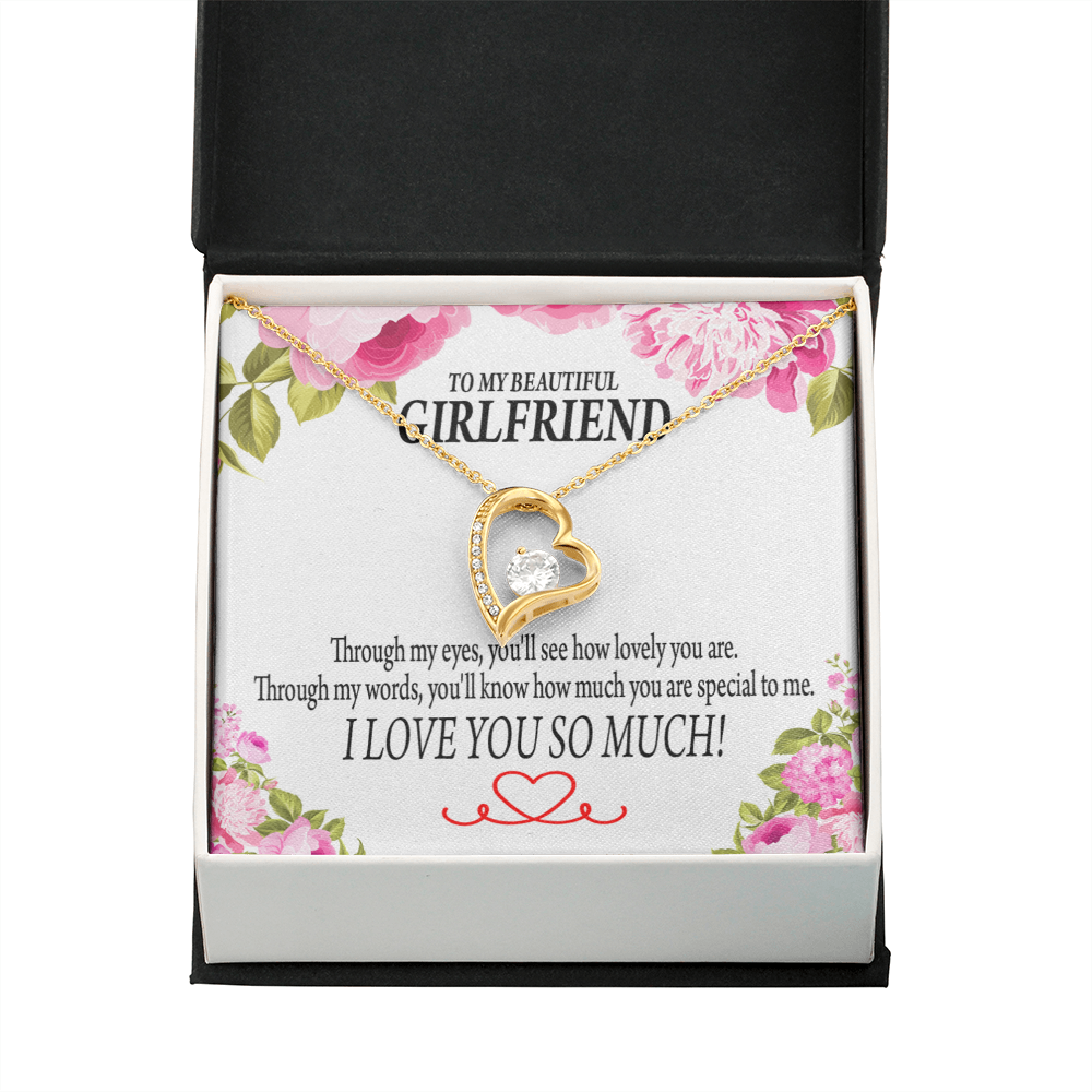 To My Girlfriend Your Special Forever Necklace w Message Card-Express Your Love Gifts