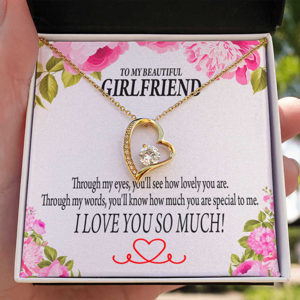 To My Girlfriend Your Special Forever Necklace w Message Card-Express Your Love Gifts