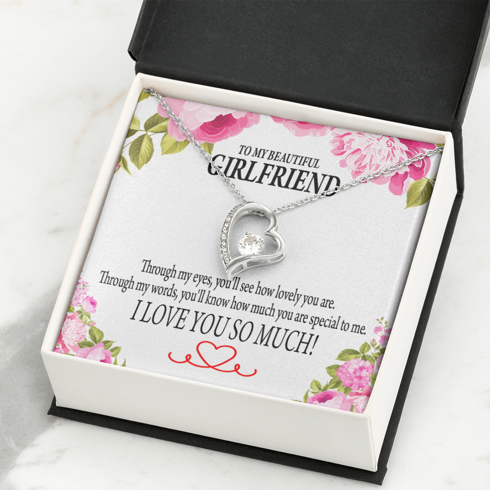 To My Girlfriend Your Special Forever Necklace w Message Card-Express Your Love Gifts