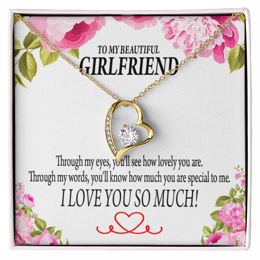 To My Girlfriend Your Special Forever Necklace w Message Card-Express Your Love Gifts