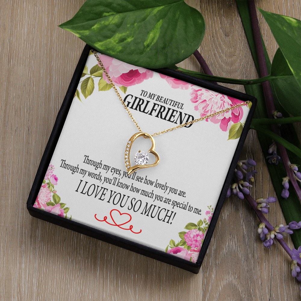 To My Girlfriend Your Special Forever Necklace w Message Card-Express Your Love Gifts