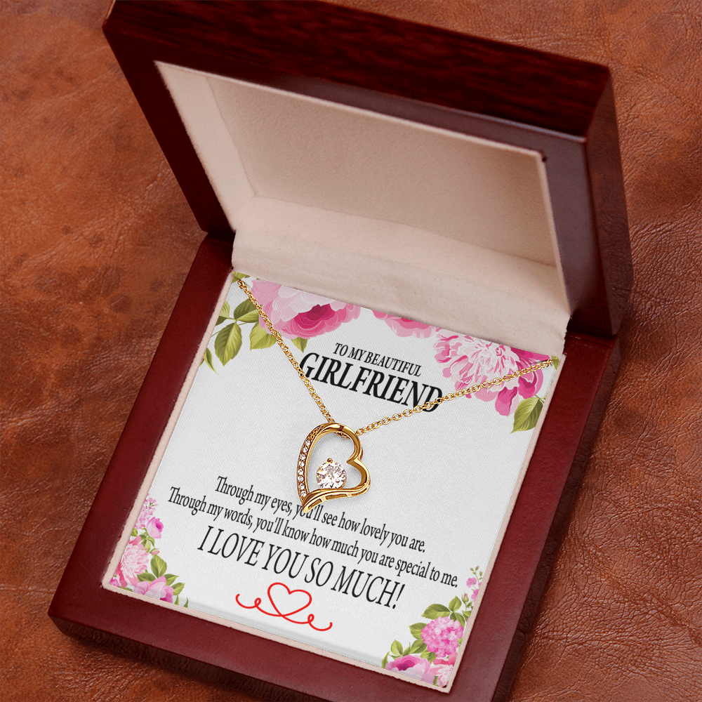 To My Girlfriend Your Special Forever Necklace w Message Card-Express Your Love Gifts