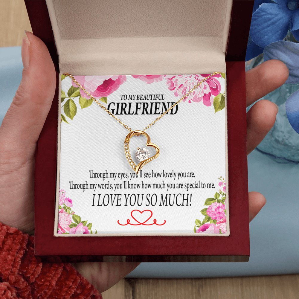 To My Girlfriend Your Special Forever Necklace w Message Card-Express Your Love Gifts