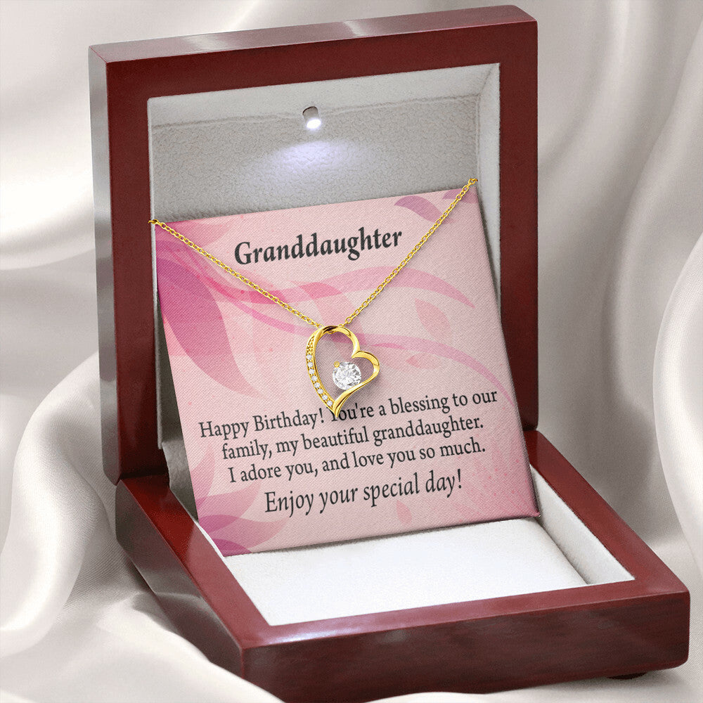 To My Granddaughter Beautiful Granddaughter Birthday Message Forever Necklace w Message Card-Express Your Love Gifts