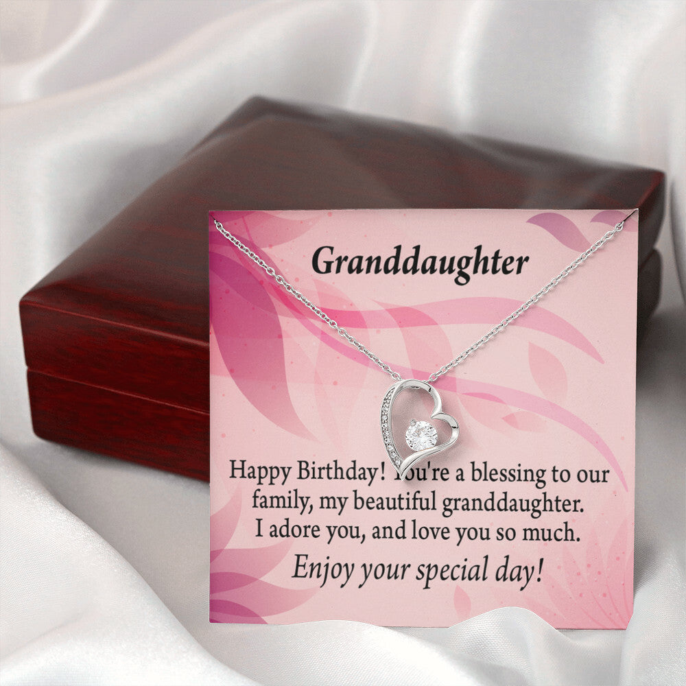 To My Granddaughter Beautiful Granddaughter Birthday Message Forever Necklace w Message Card-Express Your Love Gifts