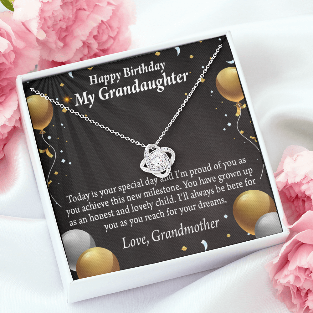 To My Granddaughter Birthday Card For Granddaughter From Grandma Infinity Knot Necklace Message Card-Express Your Love Gifts