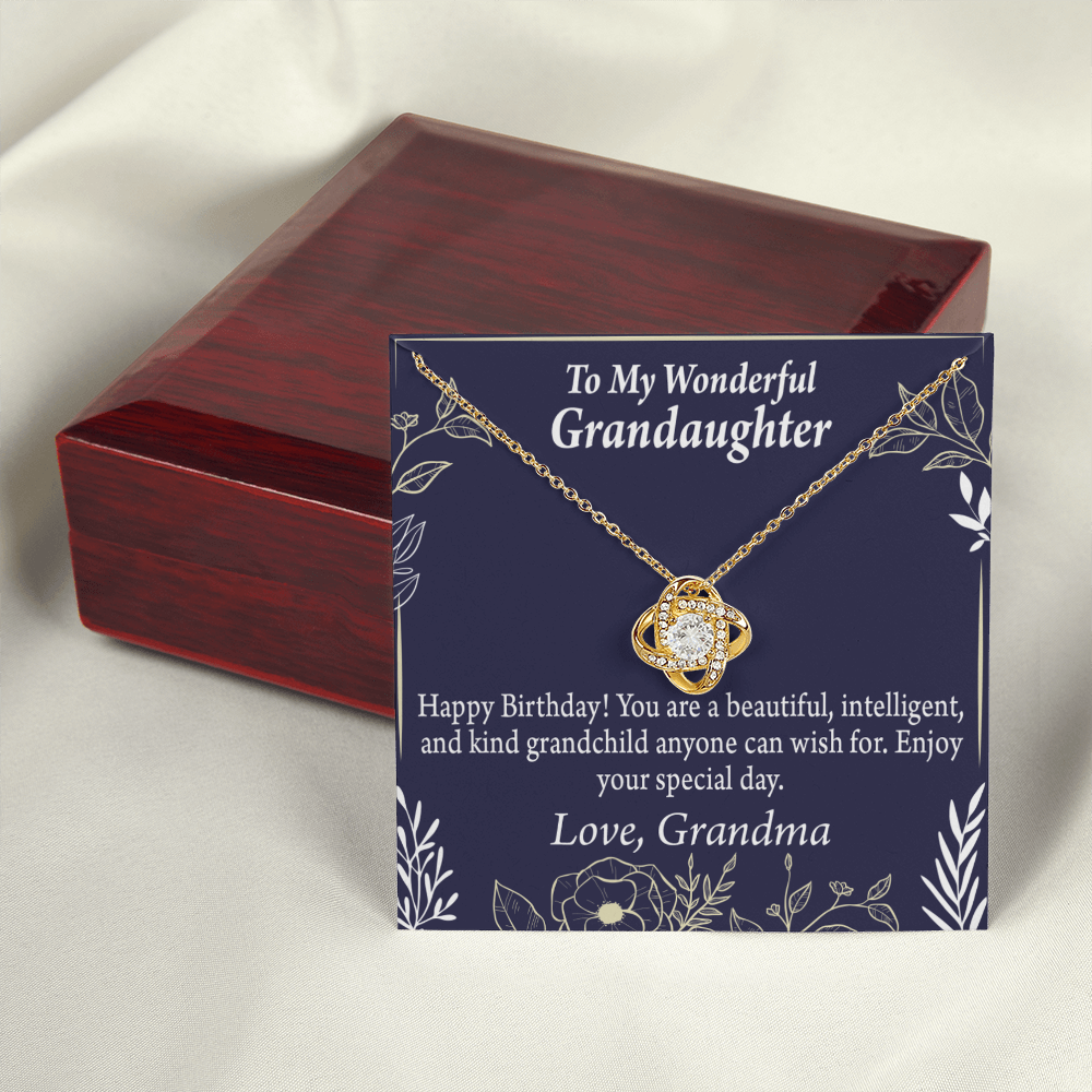 To My Granddaughter Birthday Gift From Grandma Infinity Knot Necklace Message Card-Express Your Love Gifts