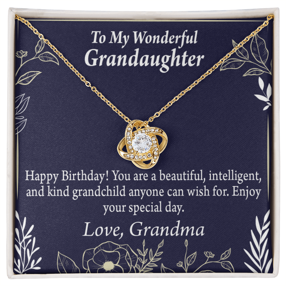 To My Granddaughter Birthday Gift From Grandma Infinity Knot Necklace Message Card-Express Your Love Gifts