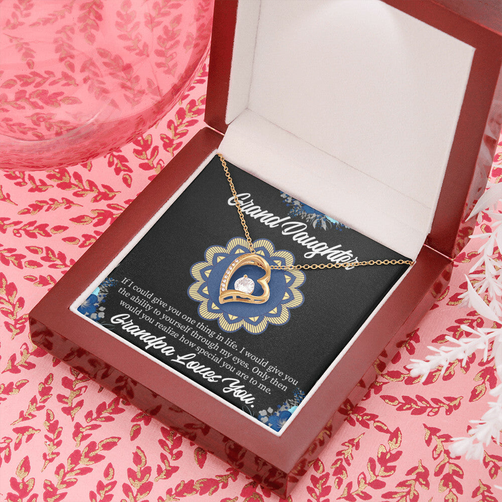 To My Granddaughter Encouragement From Grandpa Forever Necklace w Message Card-Express Your Love Gifts