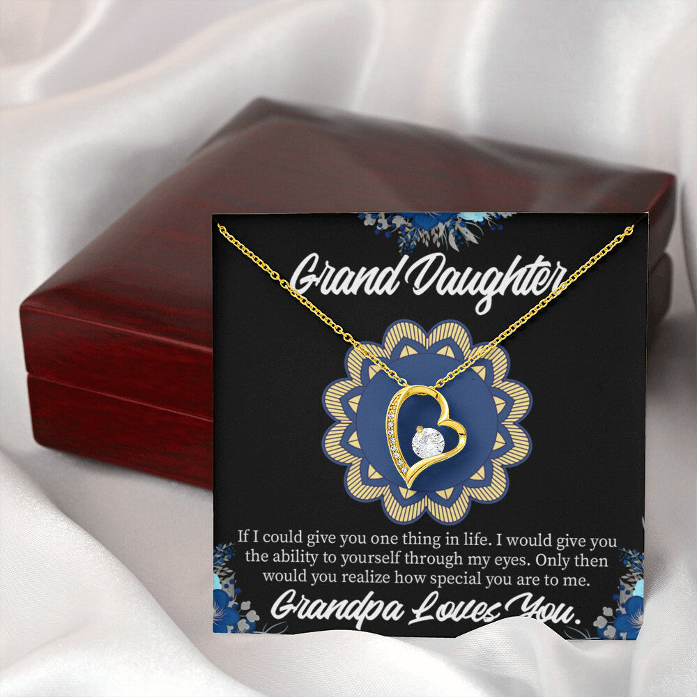 To My Granddaughter Encouragement From Grandpa Forever Necklace w Message Card-Express Your Love Gifts