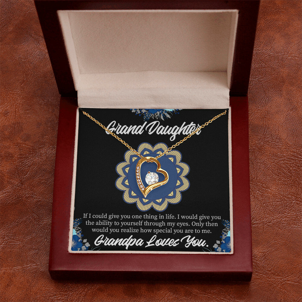 To My Granddaughter Encouragement From Grandpa Forever Necklace w Message Card-Express Your Love Gifts