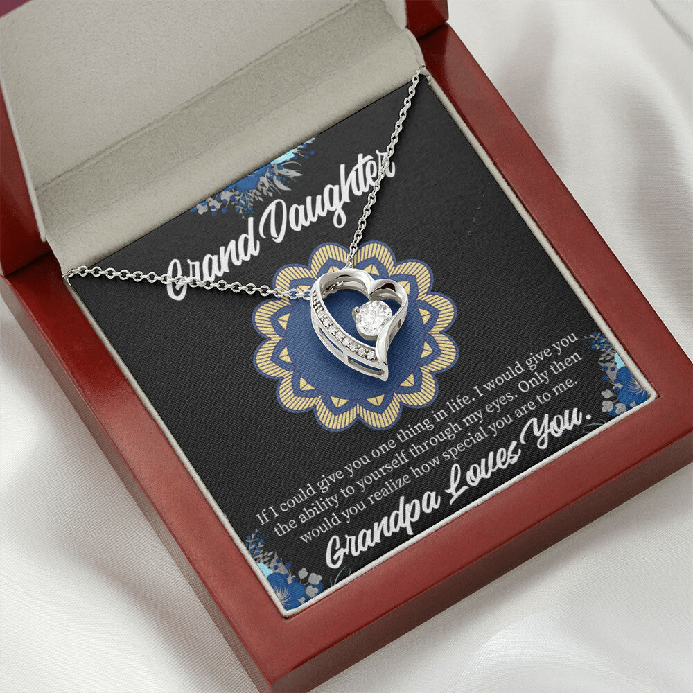 To My Granddaughter Encouragement From Grandpa Forever Necklace w Message Card-Express Your Love Gifts