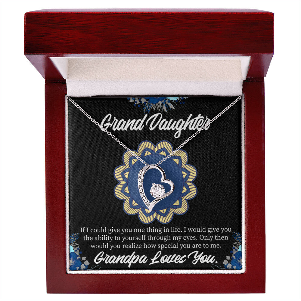 To My Granddaughter Encouragement From Grandpa Forever Necklace w Message Card-Express Your Love Gifts