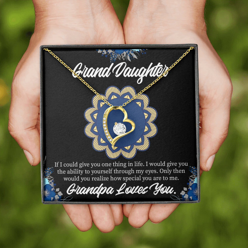 To My Granddaughter Encouragement From Grandpa Forever Necklace w Message Card-Express Your Love Gifts