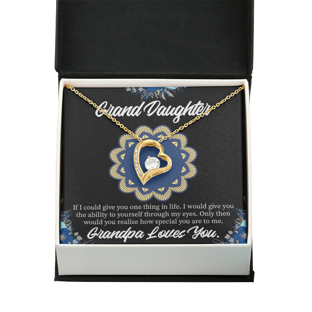 To My Granddaughter Encouragement From Grandpa Forever Necklace w Message Card-Express Your Love Gifts