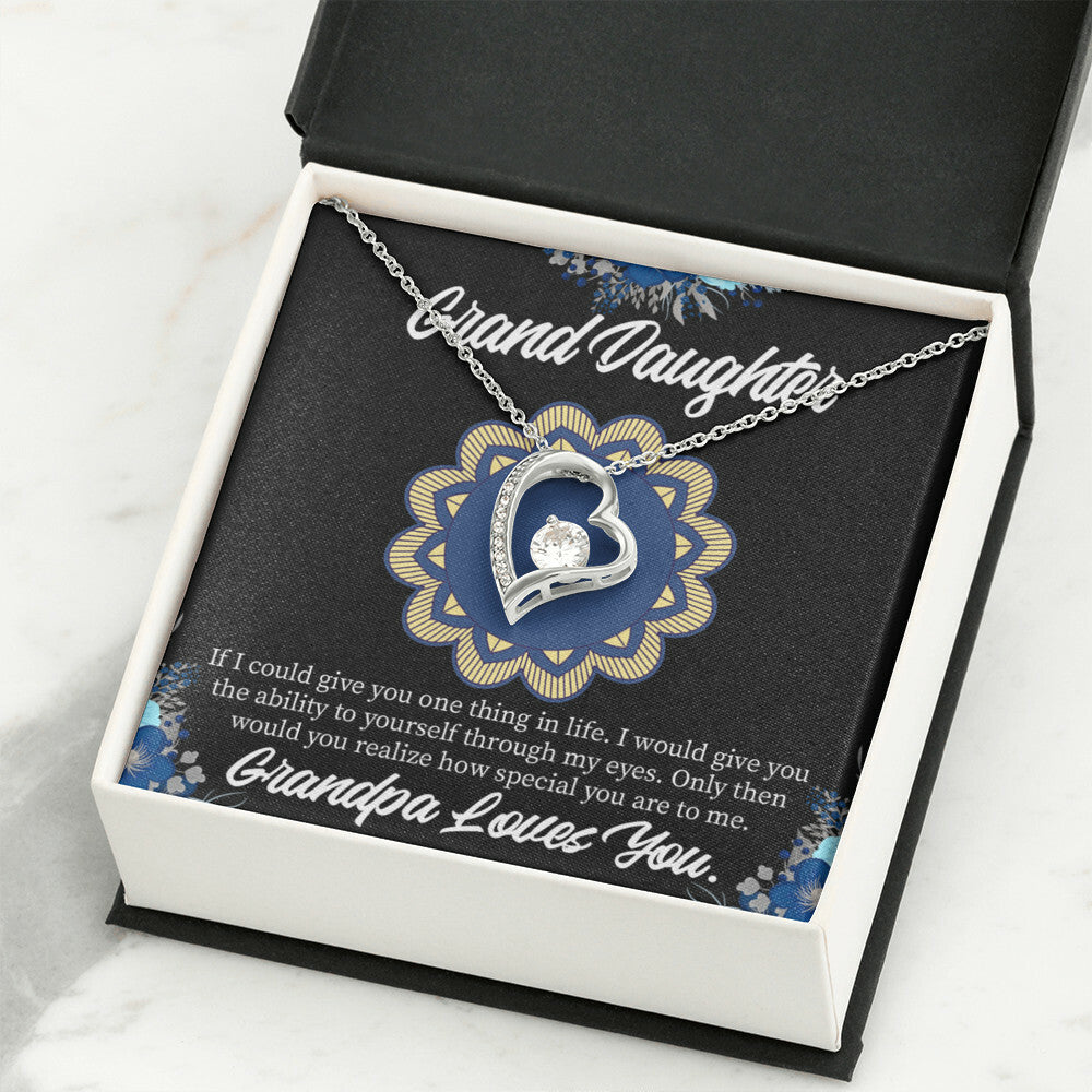 To My Granddaughter Encouragement From Grandpa Forever Necklace w Message Card-Express Your Love Gifts