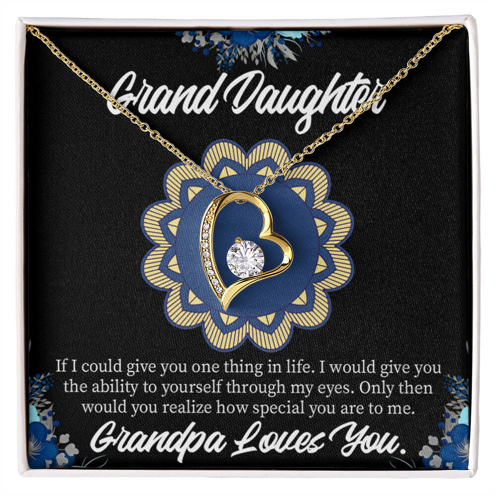 To My Granddaughter Encouragement From Grandpa Forever Necklace w Message Card-Express Your Love Gifts