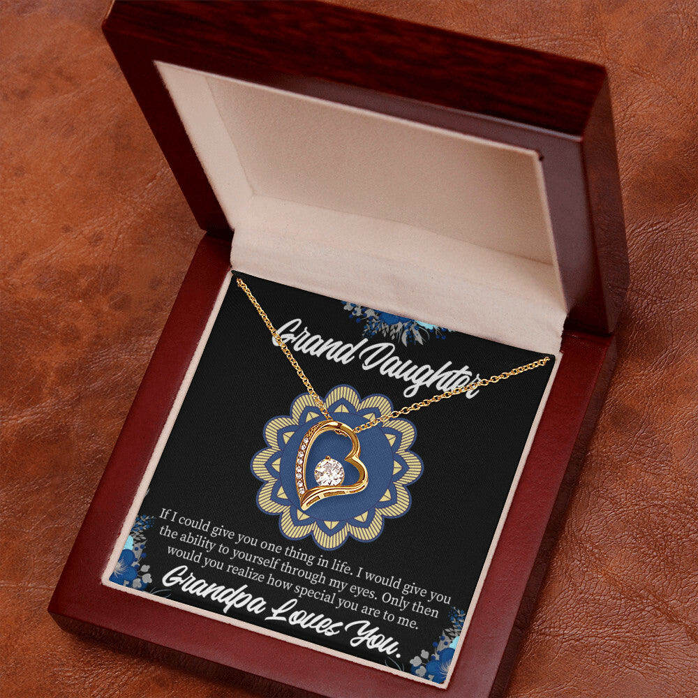 To My Granddaughter Encouragement From Grandpa Forever Necklace w Message Card-Express Your Love Gifts