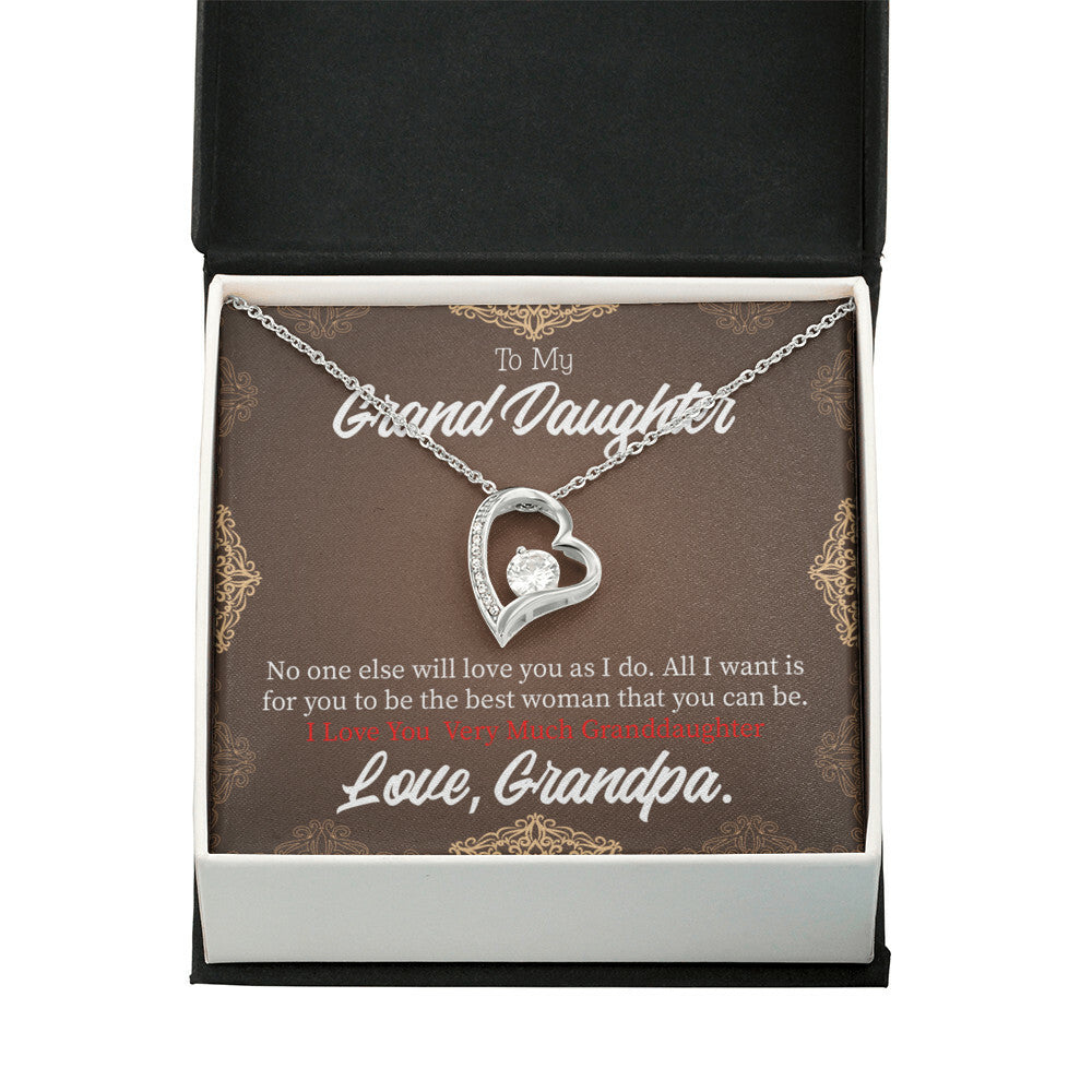 To My Granddaughter Grandpa Encouragement Forever Necklace w Message Card-Express Your Love Gifts