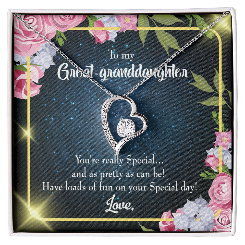 To My Granddaughter Great-granddaughter Forever Necklace w Message Card-Express Your Love Gifts