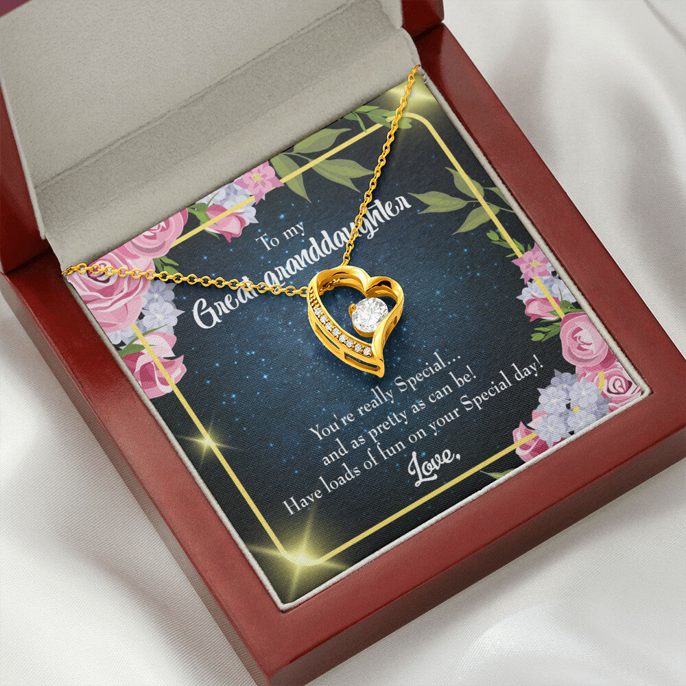 To My Granddaughter Great-granddaughter Forever Necklace w Message Card-Express Your Love Gifts