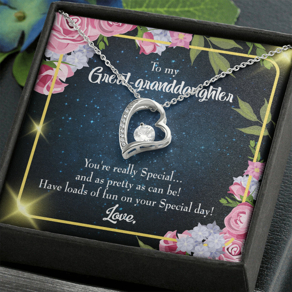 To My Granddaughter Great-granddaughter Forever Necklace w Message Card-Express Your Love Gifts