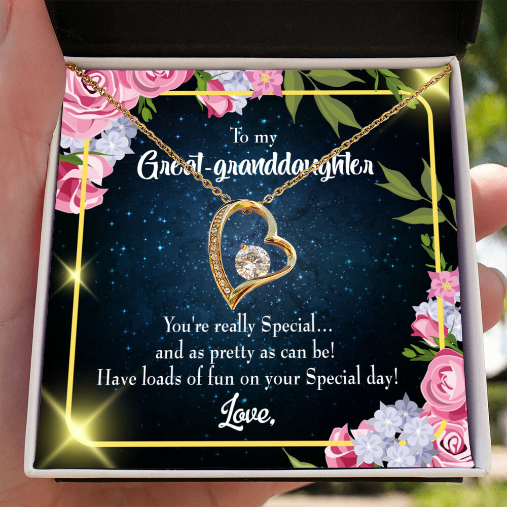 To My Granddaughter Great-granddaughter Forever Necklace w Message Card-Express Your Love Gifts