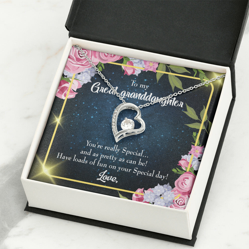 To My Granddaughter Great-granddaughter Forever Necklace w Message Card-Express Your Love Gifts