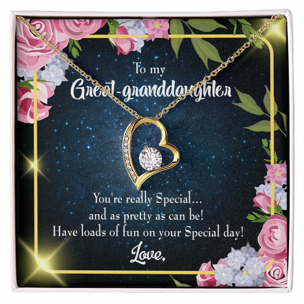 To My Granddaughter Great-granddaughter Forever Necklace w Message Card-Express Your Love Gifts