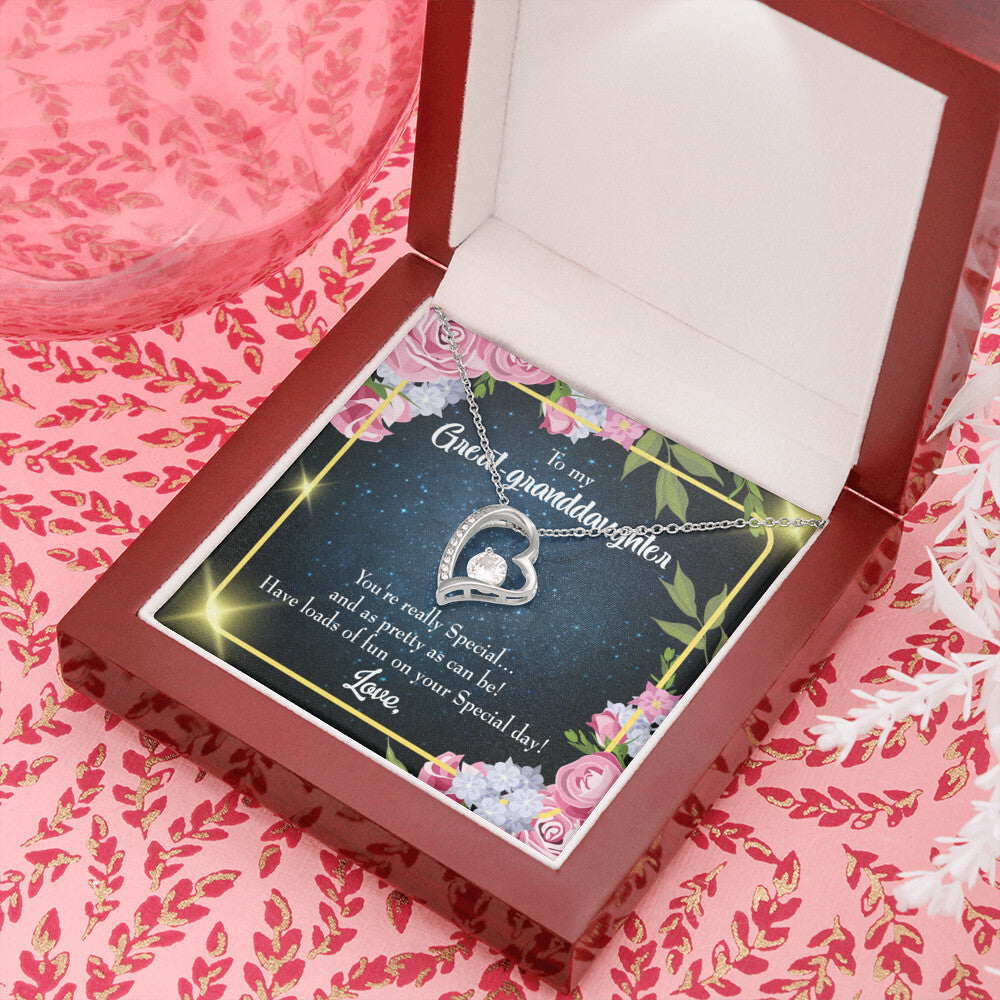 To My Granddaughter Great-granddaughter Forever Necklace w Message Card-Express Your Love Gifts