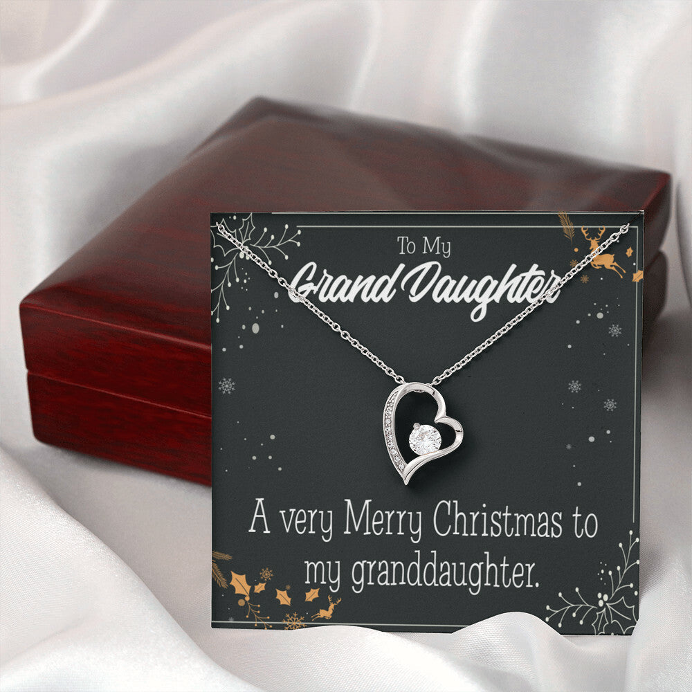 To My Granddaughter Merry Christmas Granddaughter Forever Necklace w Message Card-Express Your Love Gifts