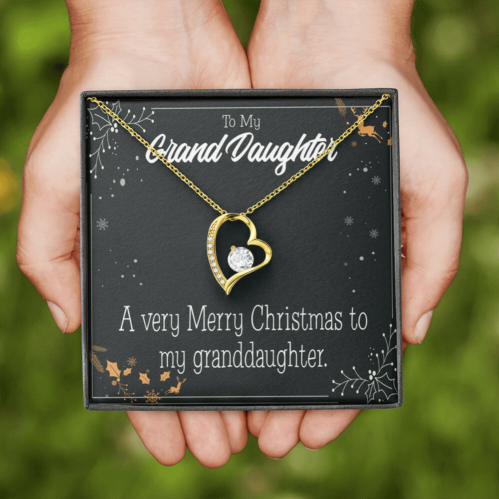 To My Granddaughter Merry Christmas Granddaughter Forever Necklace w Message Card-Express Your Love Gifts