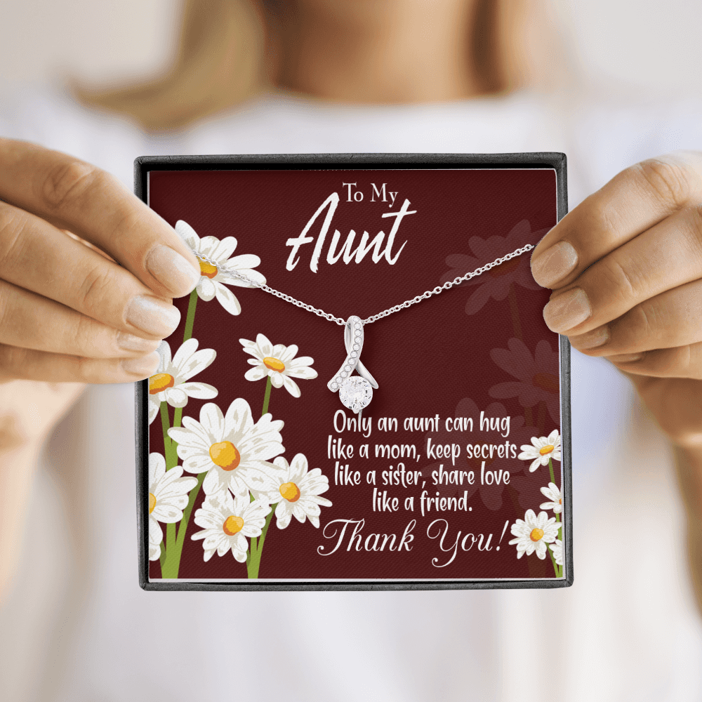 To My Granddaughter To My Aunt Like Mom Alluring Ribbon Necklace Message Card-Express Your Love Gifts