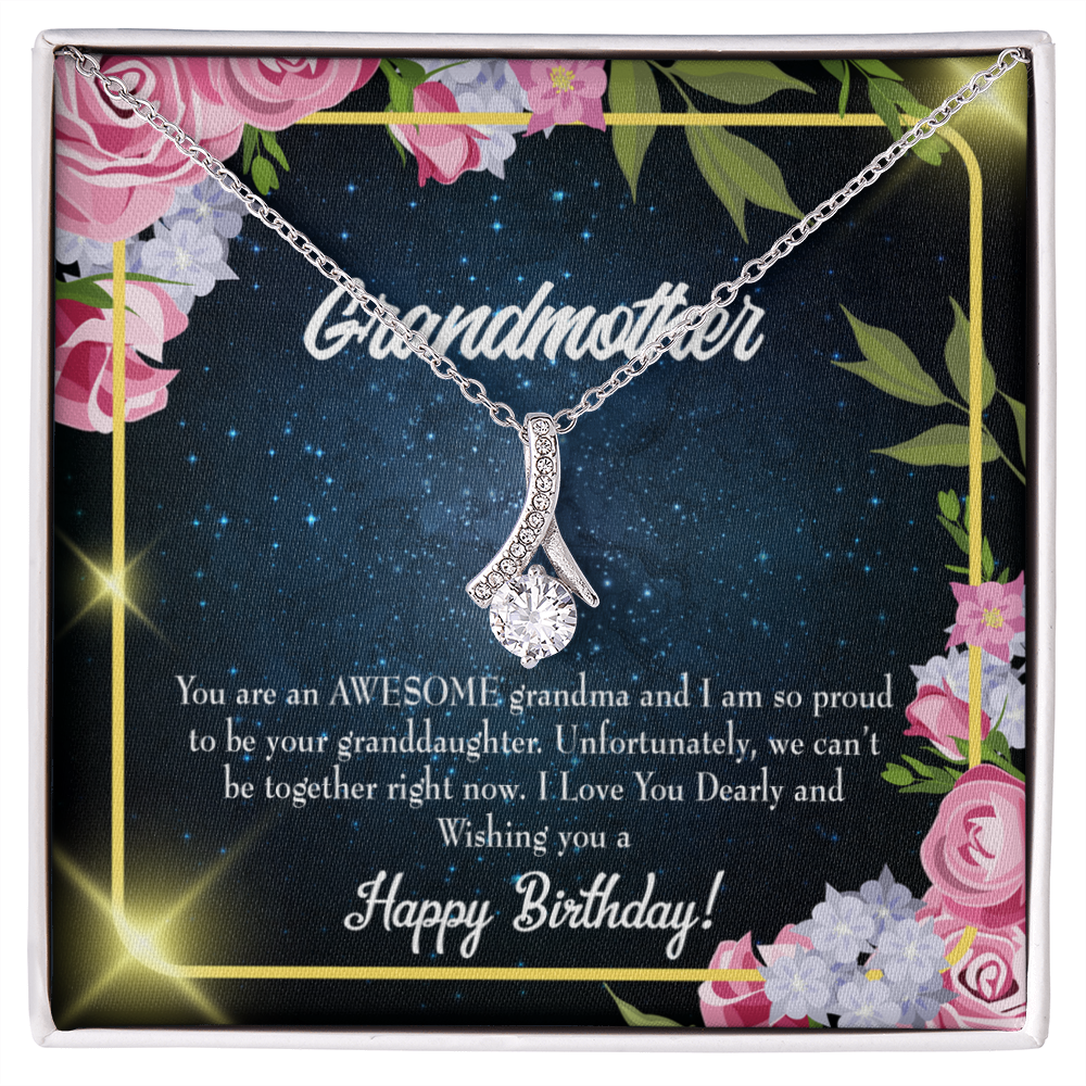 To My Grandmother Birthday Gift From Granddaughter Alluring Ribbon Necklace Message Card-Express Your Love Gifts