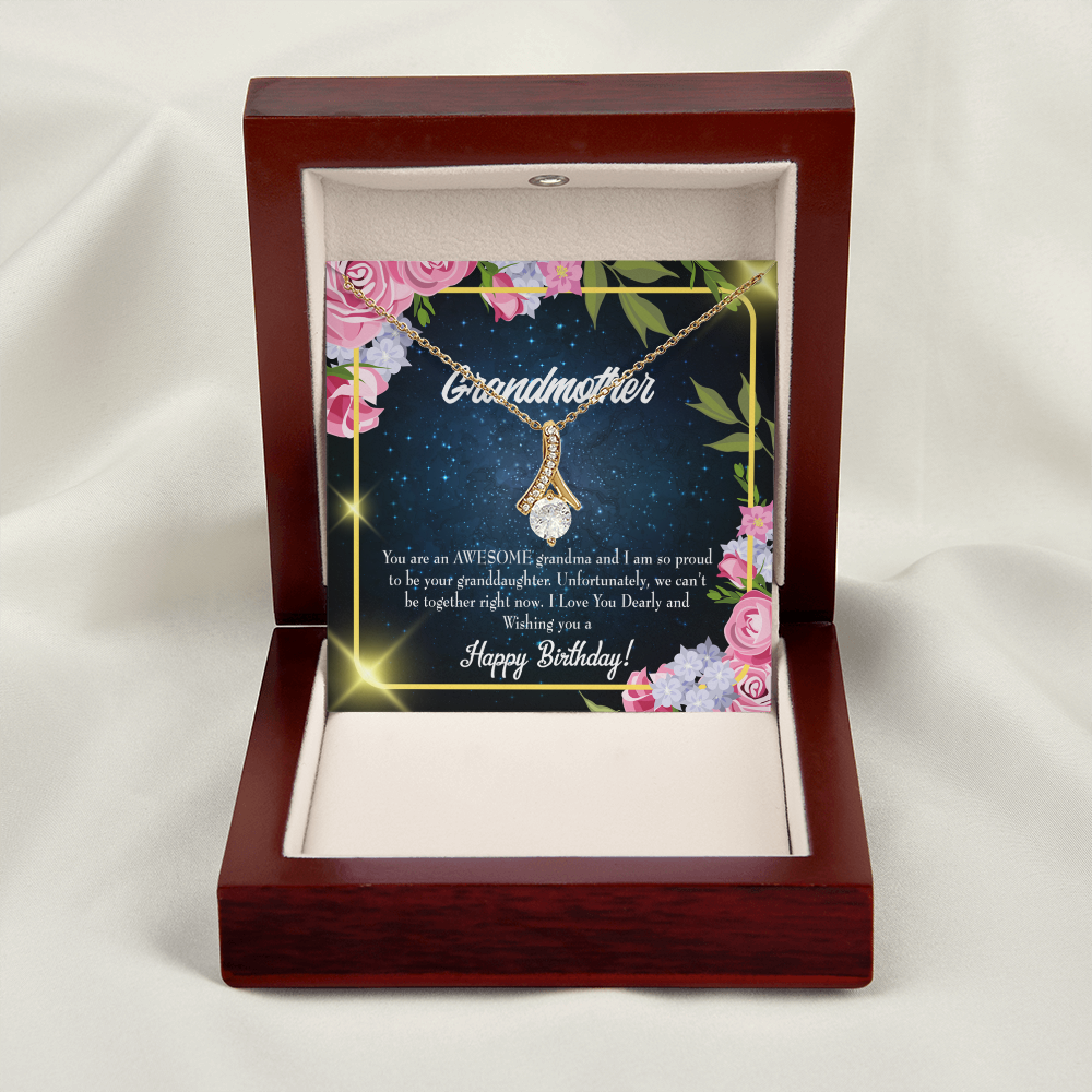 To My Grandmother Birthday Gift From Granddaughter Alluring Ribbon Necklace Message Card-Express Your Love Gifts