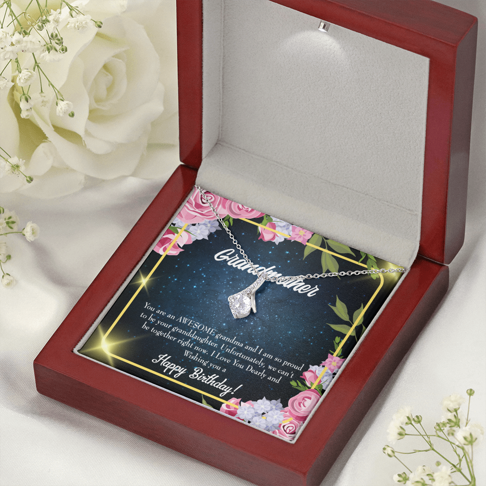 To My Grandmother Birthday Gift From Granddaughter Alluring Ribbon Necklace Message Card-Express Your Love Gifts