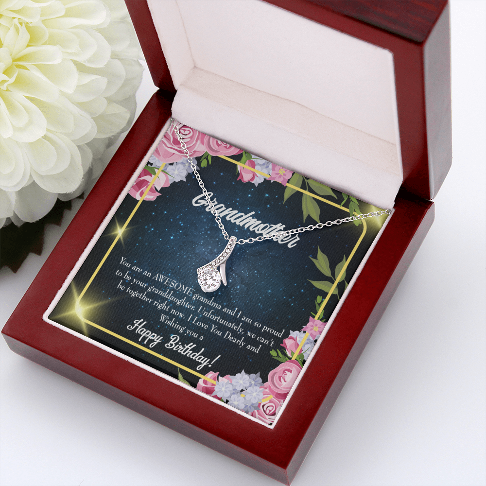 To My Grandmother Birthday Gift From Granddaughter Alluring Ribbon Necklace Message Card-Express Your Love Gifts