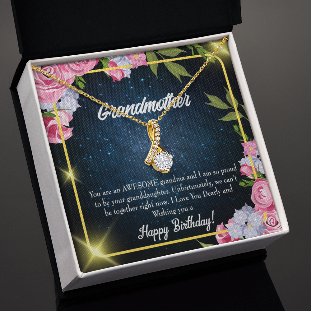 To My Grandmother Birthday Gift From Granddaughter Alluring Ribbon Necklace Message Card-Express Your Love Gifts