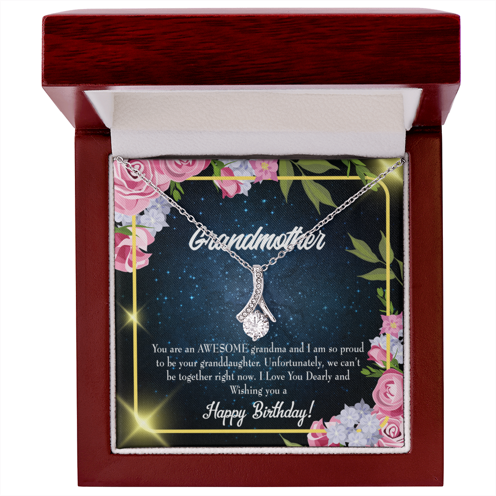 To My Grandmother Birthday Gift From Granddaughter Alluring Ribbon Necklace Message Card-Express Your Love Gifts