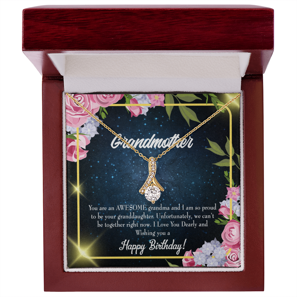 To My Grandmother Birthday Gift From Granddaughter Alluring Ribbon Necklace Message Card-Express Your Love Gifts