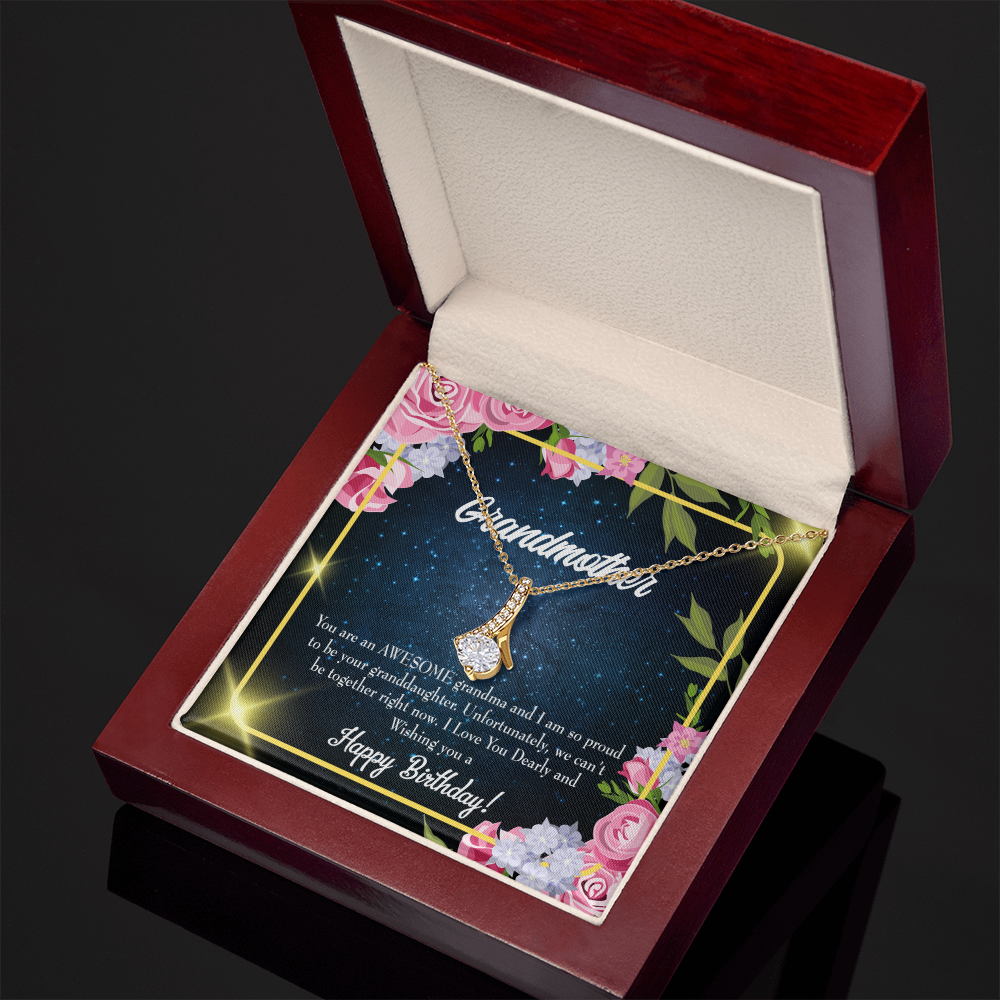 To My Grandmother Birthday Gift From Granddaughter Alluring Ribbon Necklace Message Card-Express Your Love Gifts